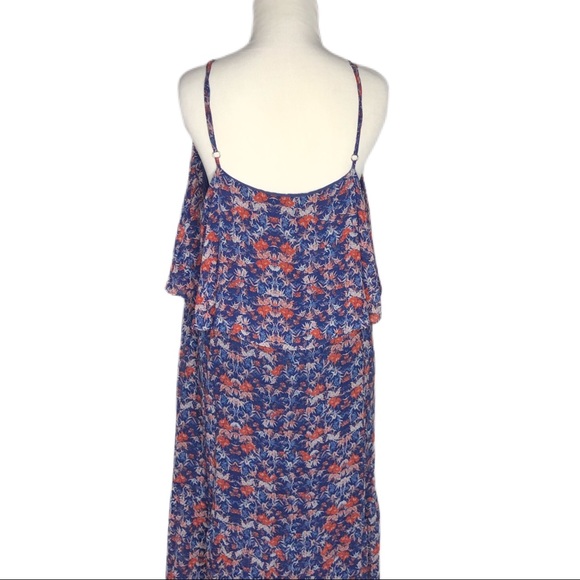 NWOT Sanctuary Sandrine Red Blue Floral Midi Dress - Picture 5 of 5